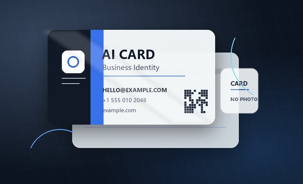 Plain business card layout before AI styling