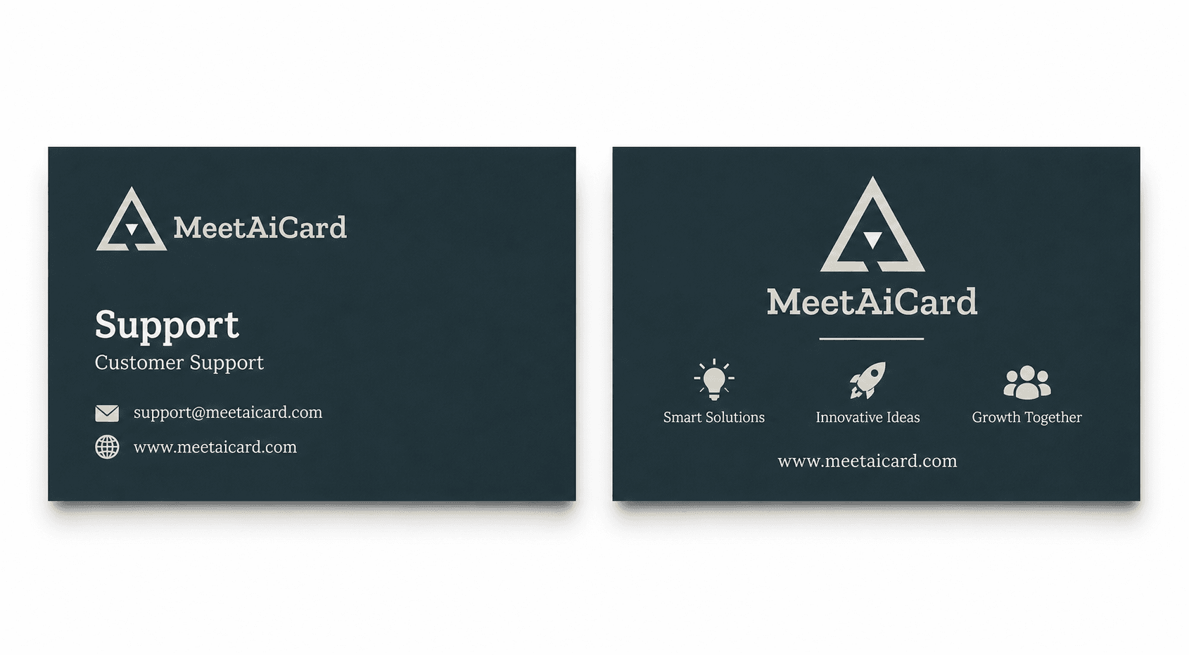 قالب بطاقة عمل AI: Dark Emboss Minimal Tech Card (Minimalist · Technology · Horizontal · Double-sided · Embossed · Dark · Company) — meetaicard